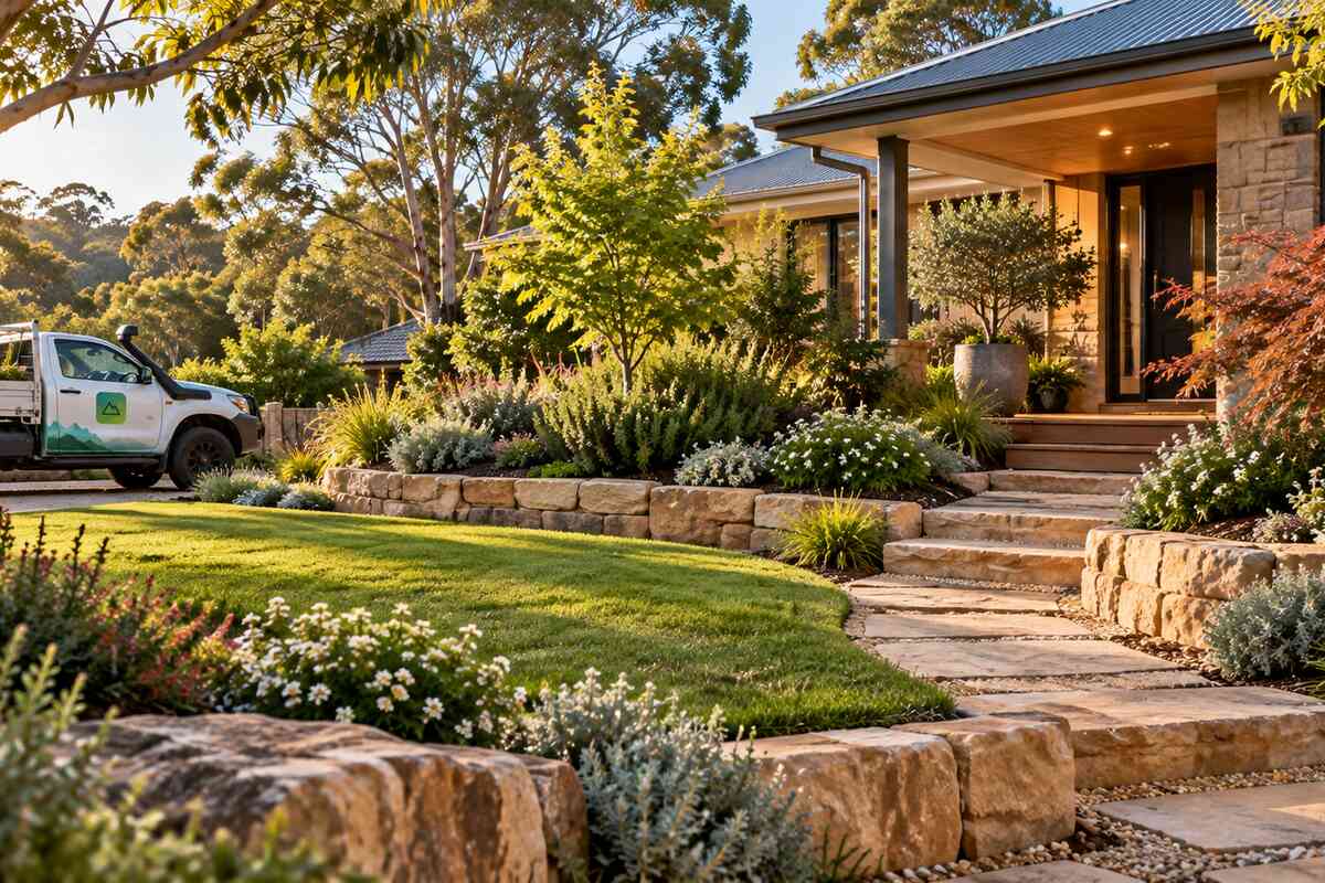 Finished Blue Mountains backyard transformation in the Blue Mountains